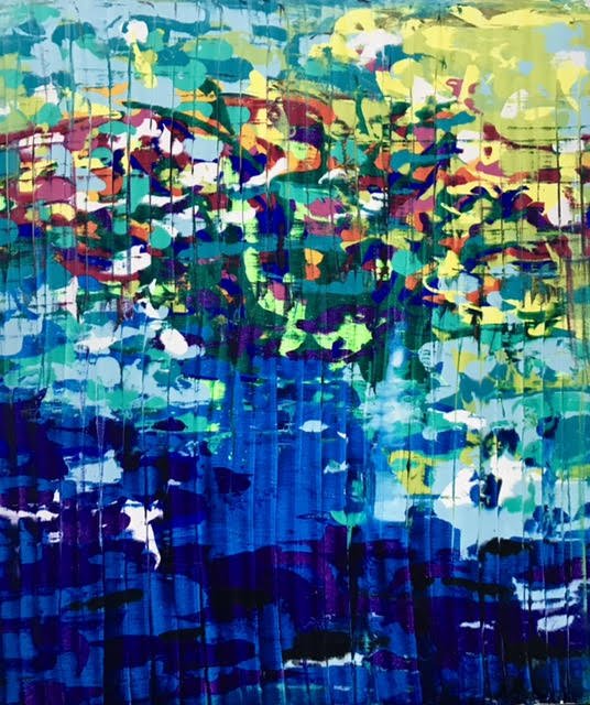 ״אגרטל צבעוני״, אקריליק על קנבס